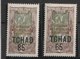 TCHAD 1925 Ex Colonia Francese  -n. 34, 35 In Nuovi Colori - Con Supplemento -Unificato 45/46 ** MNH - Ongebruikt