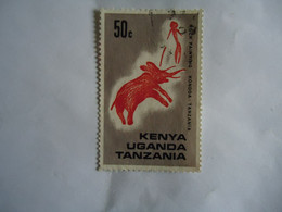 KENYA  UNGADA TANZANIA   USED  STAMPS   ROCK PAINTINGS - Kenya, Ouganda & Tanzanie