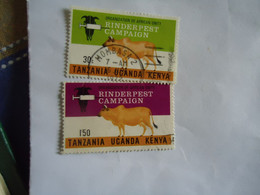 KENYA  UNGADA TANZANIA   USED  STAMPS  CAMPAIGN COW  WITH POSTMARKS MOMBASA - Kenya, Ouganda & Tanzanie