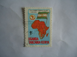 KENYA  UNGADA TANZANIA   USED  STAMPS  MAP   AND FLAGS - Kenya, Ouganda & Tanzanie