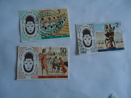 KENYA  UGANDA TANZANIA  3 USED  STAMPS  FESTIVAL  WITH POSTMARKS - Kenya, Ouganda & Tanzanie