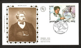 Monaco 2002  Mi.Nr. 2615 / 16 , Alexandre Dumas Pére - FDC  Monaco 01.VII.2002 - Ecrivains
