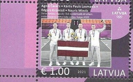 LATVIA, 2021, MNH, TOKYO OLYMPICS, LATVIAN GOLD MEDALLISTS OF THE TOKYO OLYMPICS, 1v - Eté 2020 : Tokyo