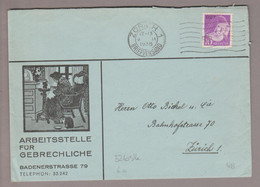 CH Portofreiheit Zu#15z 10Rp. GR#927 Brief 1935-02-09 Zürich Arbeitsstelle Für Gebrechliche - Portofreiheit