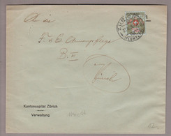 CH Portofreiheit Zu#9 10Rp. GR#830 Brief 1925-03-23 Zürich Kantonsspital Zürich - Portofreiheit