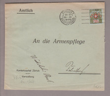 CH Portofreiheit Zu#10 20Rp. GR#836 Brief 1926-11-25 Zürich Kinderspital Zürich - Portofreiheit