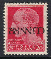 REPUBBLICA SOCIALE ITALIANA - R.S.I. 1944 - IMPERIALE 20 CENTESIMI ROSSO - DOPPIA SOPRASTAMPA CAPOVOLTA G.N.R. - Altri & Non Classificati