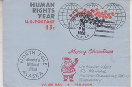 Alaska North Pole  Cover Santa's Official Mail Ca Norh Pole Alaska DEC  25 1968 (RD192) - Événements & Commémorations