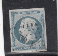 France -  Année 1853/62 - N°YT 14Af - Type Empire - Oblitéré PC - Nuance Bleu Laiteux - 1853-1860 Napoléon III