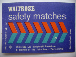 WAITROSE Ltd Bracknell Berkshire John Lewis Partneship - 35 Matches - Matchbox Label (5x3,4 Cm) Czechoslovakia Export UK - Zündholzschachteletiketten