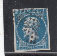 France -  Année 1853/62 - N°YT 14Aa - Type Empire - Oblitéré PC - Nuance Bleu Foncé - 1853-1860 Napoleone III