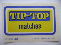 TIP-TOP - 30 Matches - Matchbox Label (5 X 3,4 Cm) Czechoslovakia Export UK - Zündholzschachteletiketten