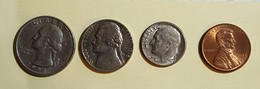 Etats Unis Quater Dollards 1994 Five Cent 1976 One Dime 1977 On Cent1993 Voir Les Deux Photos - Lots & Kiloware - Coins