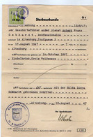 TB 3677 - Allemagne - ALTENBURG / ALTENBOURG 1947 - Timbre Fiscal Sur Document - Sterbeurkunde - Autres & Non Classés