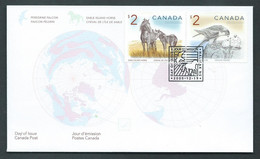 Canada # 1692a Combo FDC - Wildlife - Perigrine Falcon & Sable Island Horse - 2001-2010