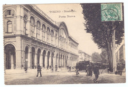 TORINO  STAZIONE   PORTA NUOVA  1917  BELLE CARTE ANIMEE - Transportmiddelen