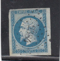 France -  Année 1853/62 - N°YT 14Ba - Type Empire - Oblitéré PC - Nuance Bleu S.vert - Signé - 1853-1860 Napoléon III