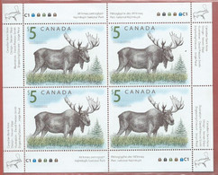 Canada # 1693 Full Pane Of 4 MNH - Wildlife Defiitives - Moose - Full Sheets & Multiples