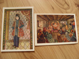 2 Cards 1959 Ussr Azerbaijan Art Paintings Tirage 25 000ex. - Azerbaigian