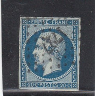 France -  Année 1853/62 - N°YT 14Ad - Type Empire - Oblitéré PC - Nuance Bleu Foncé S.vert - Signé - 1853-1860 Napoleon III