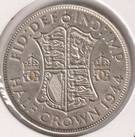 GREAT BRITAIN , HALF CROWN 1944 , HIGH GRADE - K. 1/2 Crown