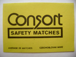CONSORT Safety Matches - 28 Matches - Matchbox Label (5 X 3,4 Cm) Czechoslovakia Export UK - Zündholzschachteletiketten