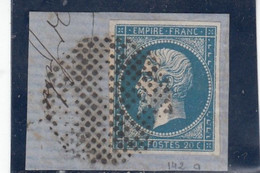 France -  Année 1853/62 - N°YT 14A - Type Empire - Oblitéré Cercle De Points Sur Fragment - 1853-1860 Napoleon III