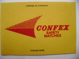 CONFEX Safety Matches - 35 Matches, Matchbox Label (5 X 3,4 Cm) Czechoslovakia Export UK - Zündholzschachteletiketten