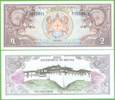 BHUTAN 2 NGULTRUM 1981 P-6  UNC - Bhután