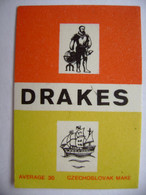 DRAKES - 30 Matches - Matchbox Label (5 X 3,4 Cm) Czechoslovakia Export UK - Zündholzschachteletiketten