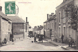 Rare COURTEMER Rue Animée (non Identifiée) - Cliché Ch Lecomte Photogarphe Courtomer 1918 - Courtomer