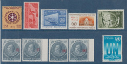 Lot Indiens Neufs : Y&T N°219;244;284;300;330;400 ; De Franchise( N°57 Et 58   X 2 ) - Unused Stamps