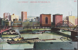 AK. POST CARD, 6 & 7 STREET - BRIDGES, PITTSBURGH, PA - Pittsburgh