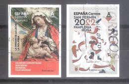 España 2022- 2 Sellos Usados- Navidad 2022 Y Fiestas De San Fermín -Espagne-Spain-Spanje - Used Stamps