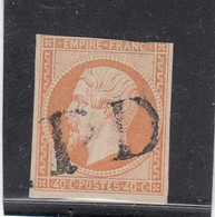 France -  Année 1853/62 - N°YT 16 - Type Empire - Oblitéré PD En Grande Lettre - 1853-1860 Napoléon III.