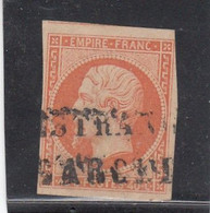 France -  Année 1853/62 - N°YT 16 - Type Empire - Oblitéré Oblitération Espagnole "Estrangero Barcelona" - 1853-1860 Napoléon III.