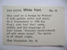 INN SIGNS No. 19 - White Hart - Back Matchbox Label (5,5 X 3,5 Cm) Czechoslovakia Export UK - Zündholzschachteletiketten