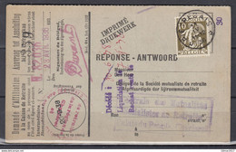 Kaart Van Pietrebais (sterstempel) Naar Charleroi - 1932 Ceres And Mercurius