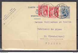 Postkaart Van Schaerbeek Naar St Claude (Frankrijk) - 1932 Ceres And Mercurius