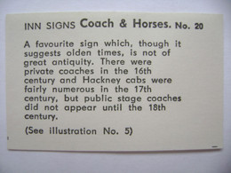 INN SIGNS No. 20 - Coach & Horses - Back Matchbox Label (5,5 X 3,5 Cm) Czechoslovakia Export UK - Zündholzschachteletiketten