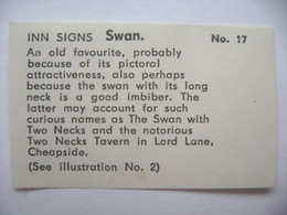 INN SIGNS No. 17 - Swan - Back Matchbox Label (5,5 X 3,5 Cm) Czechoslovakia Export UK - Zündholzschachteletiketten
