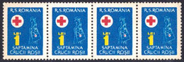 CRUCEA ROSIE / CROIX ROUGE / RED CROSS : SAPTAMÂNA CRUCII ROSII ~ 1965 - '970 ?  - BANDE : 4 X LEI 1 - MNH - RRR (ak803) - Fiscale Zegels