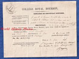 Document De 1848 - PARIS - Collège Royal Bourbon - Demande Certificat D' étude Cachet Lycée Bonaparte Université France - Diplômes & Bulletins Scolaires