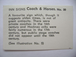 INN SIGNS No. 20 - Coach & Horses - Back Matchbox Label (5,5 X 3,5 Cm) Czechoslovakia Export UK - Zündholzschachteletiketten