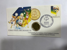 (2 M 32) Australia - $ 1.00 Centenary Of Girls Guide 2010 Coin With 2010 Girls Guide Postmark On Cover - Dollar