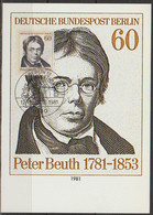 Berlin MK 1981 MiNr.654  200.Geb. Peter Christian Wilhelm Beuth ( PK450 ) Günstige Versandkosten 1,00€  1,20€ - Cartas Máxima