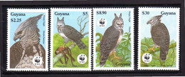 " AIGLES HARPIE FEROCE / WWF " Sur 4 Timbres Neufs ** MNH De GUYANE De 1989 - Águilas & Aves De Presa