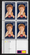 US 1990 Marianne Moore An American Poet Scott # 2449, Plate Block VF MNH**OG - Plaatnummers