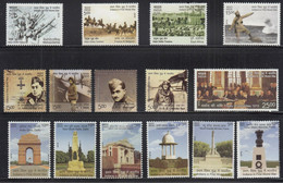 India 2019 INDIANS IN FIRST WORLD WAR, WAR MEMORIALS, PLANES 15v Stamp Set MNH, As Per Scan - Autres & Non Classés