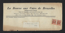 3 Wikkels Met Reclame Van La Bourse Aux Cuirs De Bruxelles Met TYPO Zegels HOUYOUX ; Zie 6 Scans ! LOT 305 - Sobreimpresos 1922-31 (Houyoux)